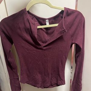 Free people thermal layering top notch neck